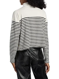 The Knit Striped Turtleneck Long-Sleeve Top