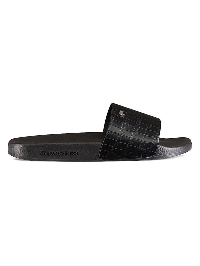 Crocodile Leather Slides
