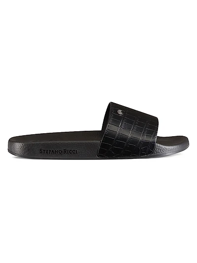 Crocodile Leather Slides