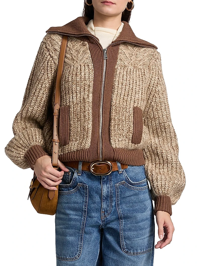 Rabel Zip-Front Cardigan