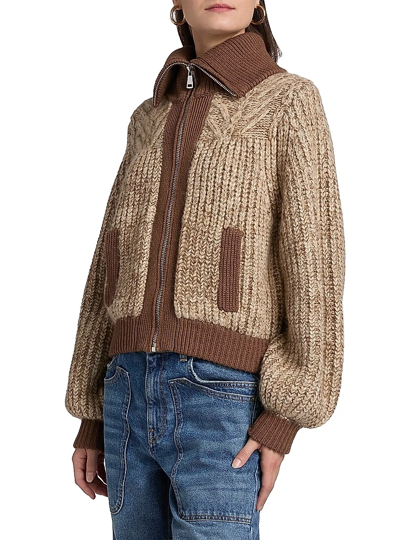 Rabel Zip-Front Cardigan