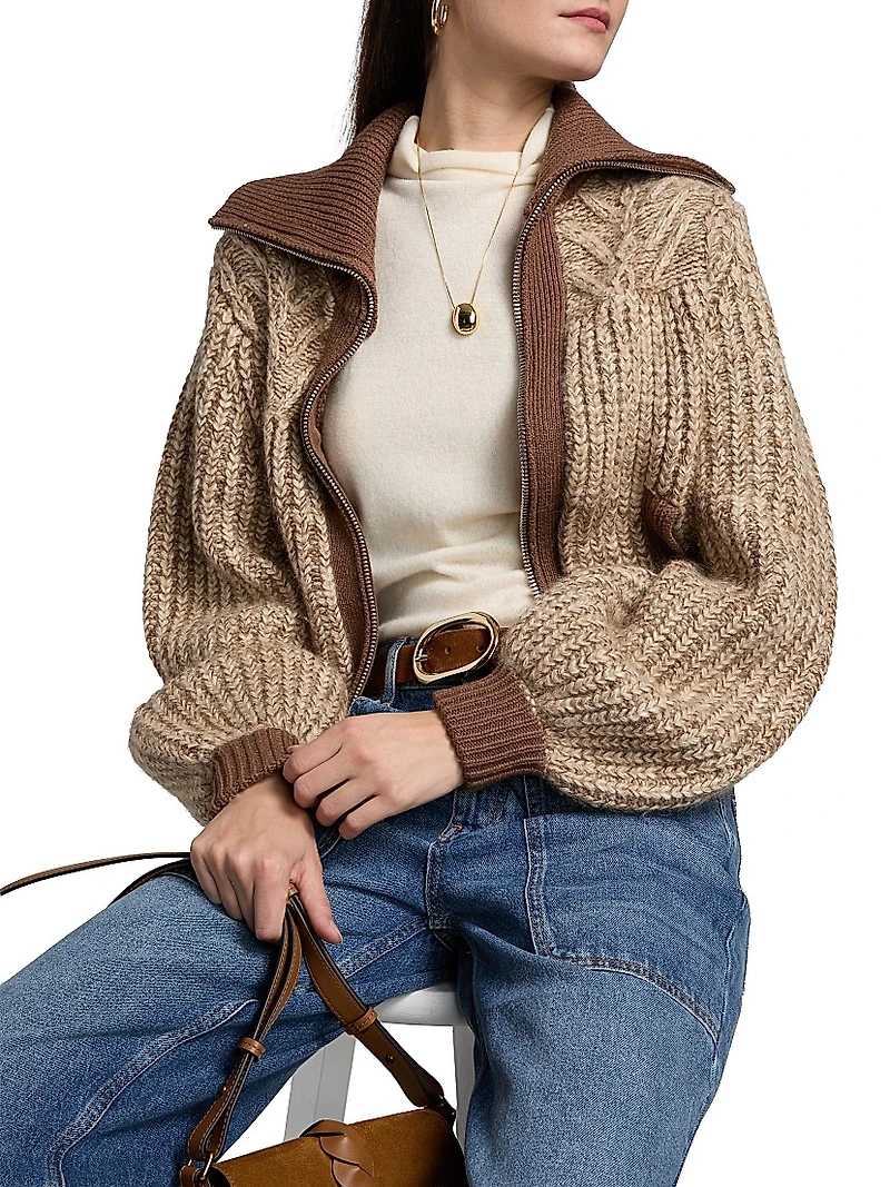 Rabel Zip-Front Cardigan