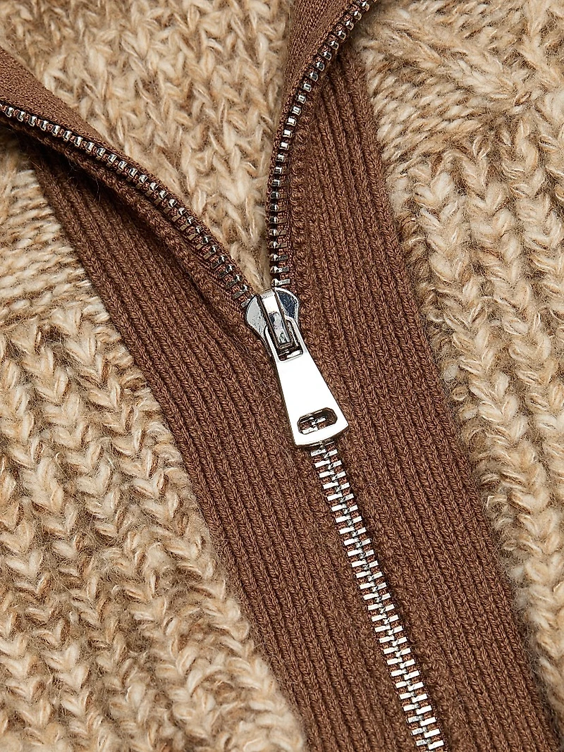 Rabel Zip-Front Cardigan