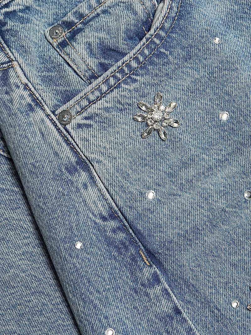 Charlie Embellished High-Rise Ankle Barrel Jeans