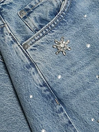 Charlie Embellished High-Rise Ankle Barrel Jeans