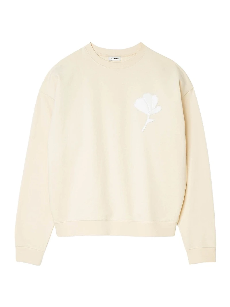 Sweatshirt with Flower Patch