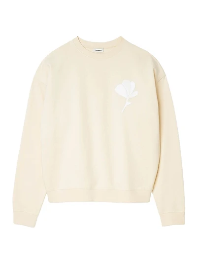 Sweatshirt with Flower Patch