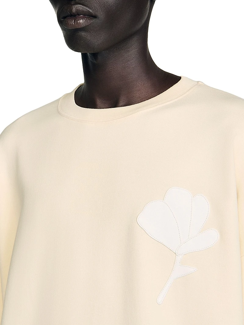Sweatshirt with Flower Patch