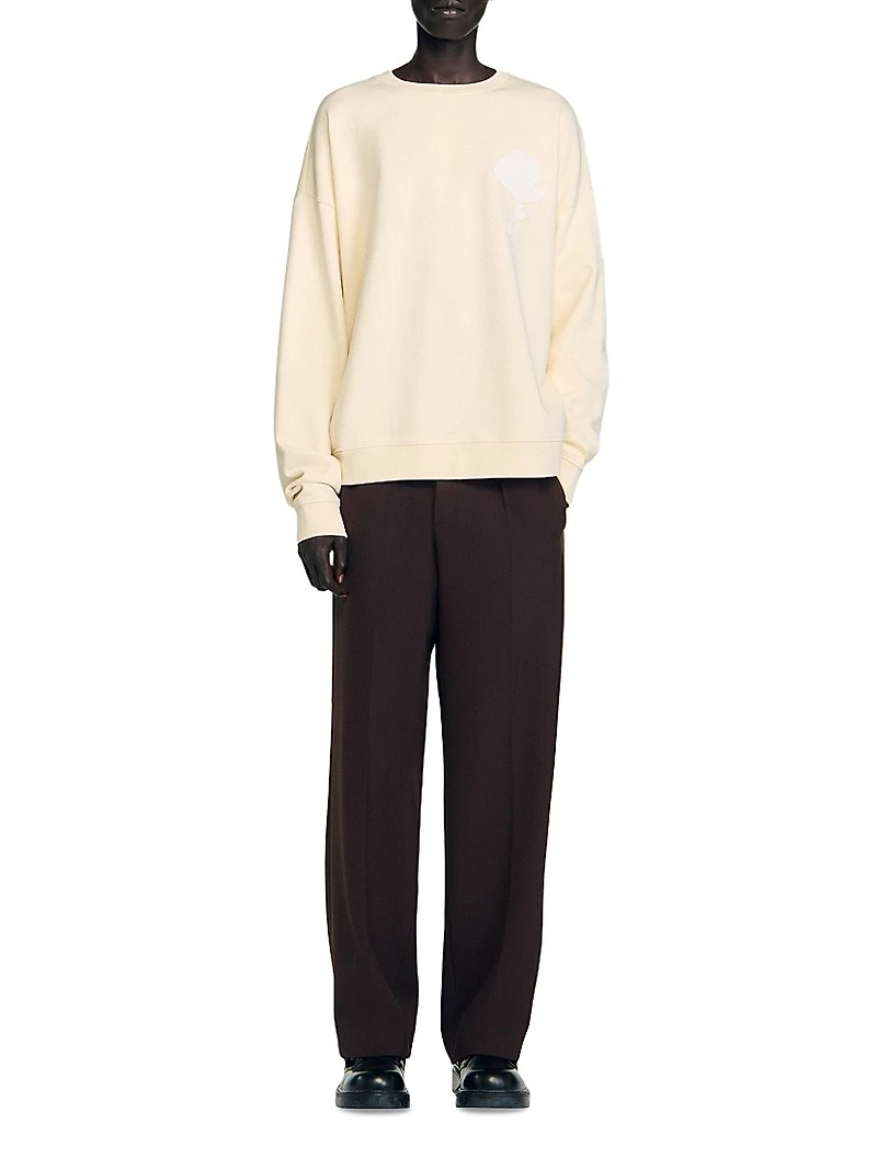 Sweatshirt with Flower Patch