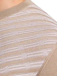 Cotton and Silk Jacquard Knit Sweater