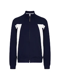 Cotton Blend Jogging Blouson Sweater