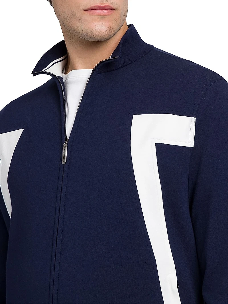 Cotton Blend Jogging Blouson Sweater