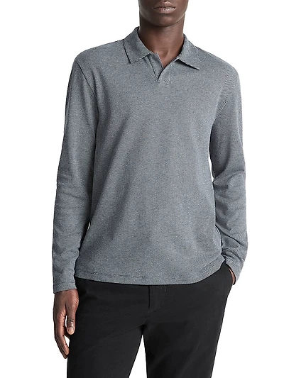 Houndstooth Johnny Collar Cotton Shirt