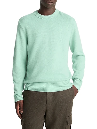 Cashmere-Blend Long-Sleeve Crewneck Sweater