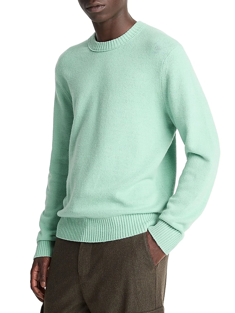 Cashmere-Blend Long-Sleeve Crewneck Sweater