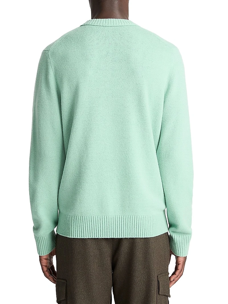 Cashmere-Blend Long-Sleeve Crewneck Sweater