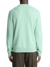 Cashmere-Blend Long-Sleeve Crewneck Sweater