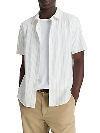 Chatsworth Striped Short-Sleeve Cotton Shirt