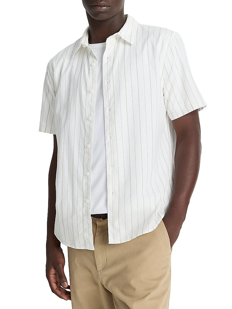 Chatsworth Striped Short-Sleeve Cotton Shirt