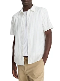 Chatsworth Striped Short-Sleeve Cotton Shirt