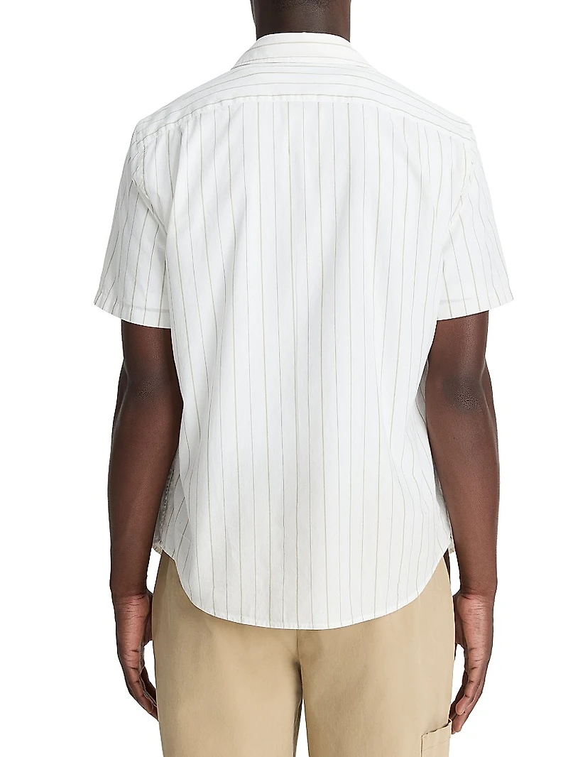 Chatsworth Striped Short-Sleeve Cotton Shirt