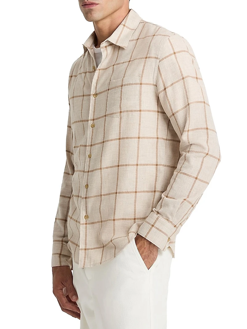 Rookery Plaid Cotton French Placket Shirt