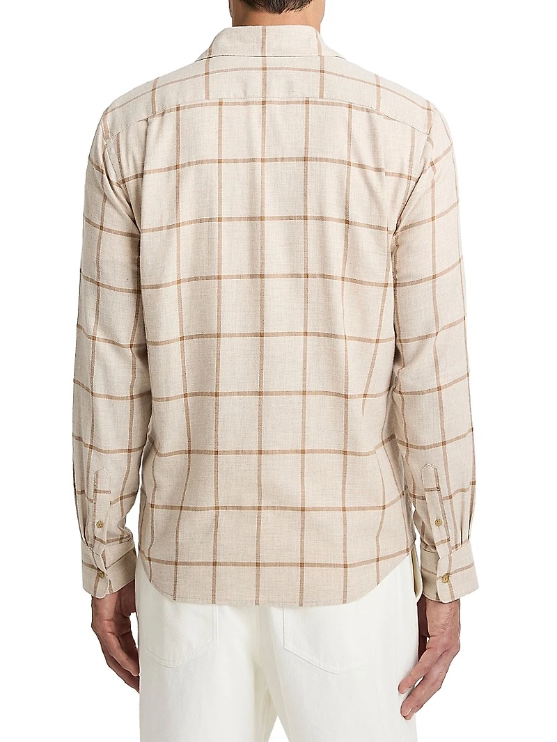 Rookery Plaid Cotton French Placket Shirt