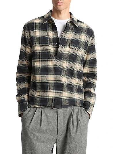 Bowden Plaid Cotton Popover Shirt