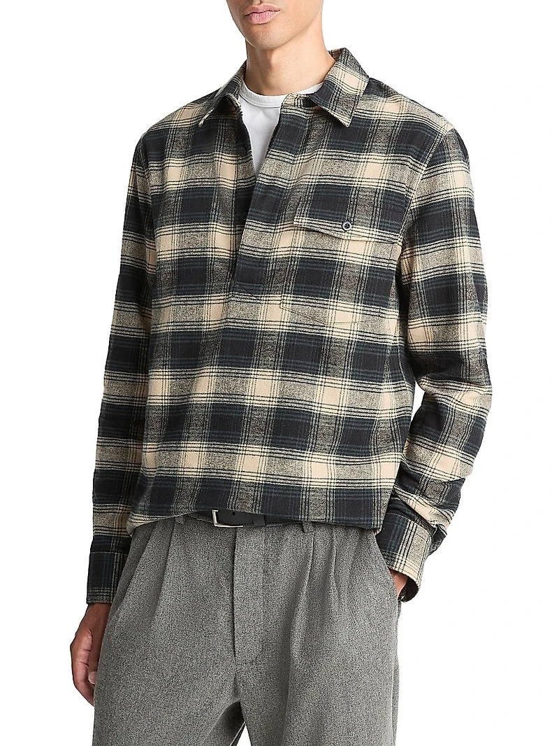 Bowden Plaid Cotton Popover Shirt