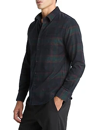 Holme Plaid Cotton French Placket Shirt