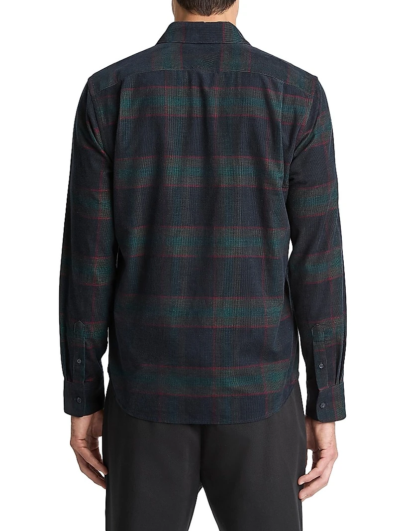 Holme Plaid Cotton French Placket Shirt