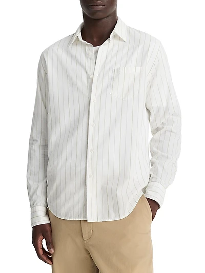 Chatsworth Striped Cotton French Placket Shirt
