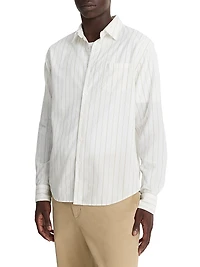Chatsworth Striped Cotton French Placket Shirt