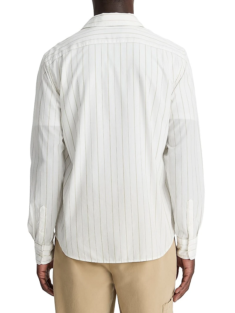 Chatsworth Striped Cotton French Placket Shirt