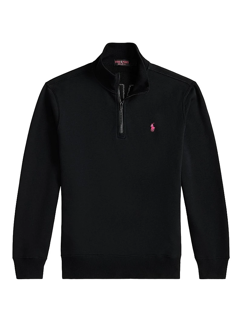 Logo Cotton-Blend Quarter-Zip Sweatshirt