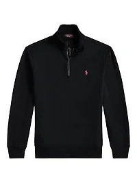 Logo Cotton-Blend Quarter-Zip Sweatshirt