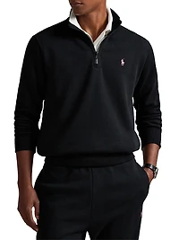 Logo Cotton-Blend Quarter-Zip Sweatshirt