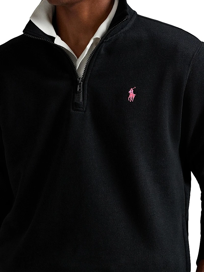 Logo Cotton-Blend Quarter-Zip Sweatshirt