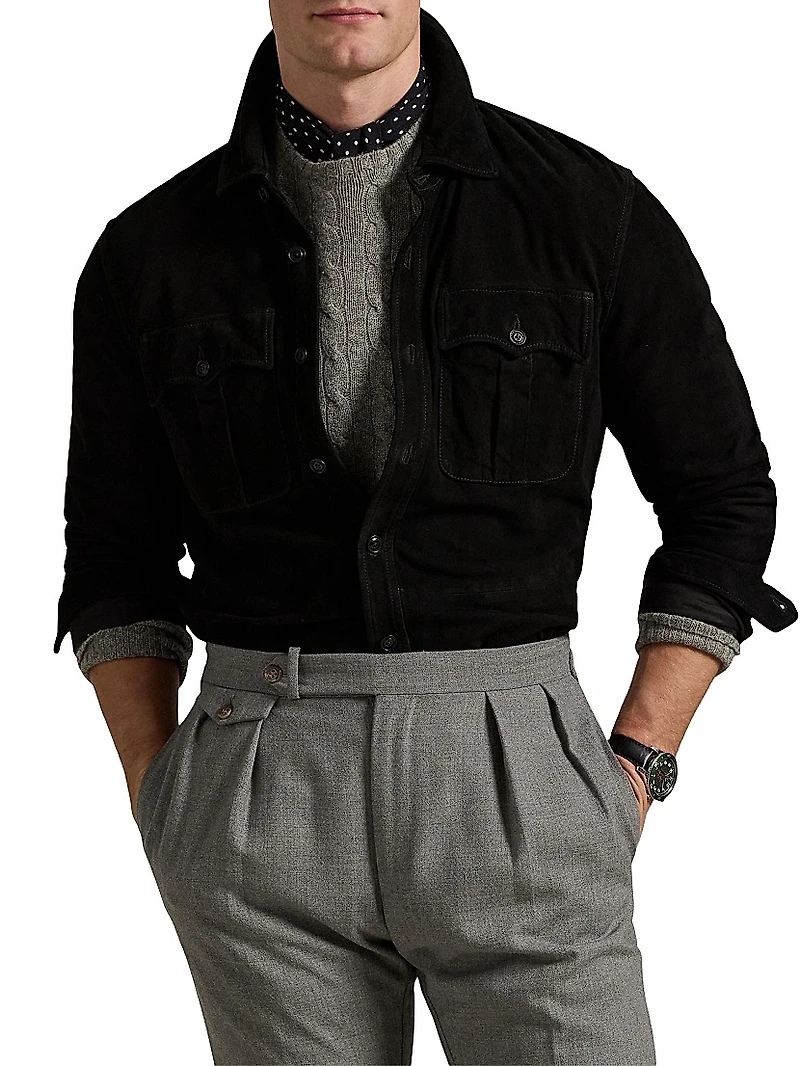 Suede Utility Overshirt