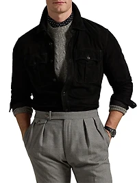 Suede Utility Overshirt