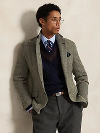 Cable-Knit Wool-Blend V-Neck Sweater