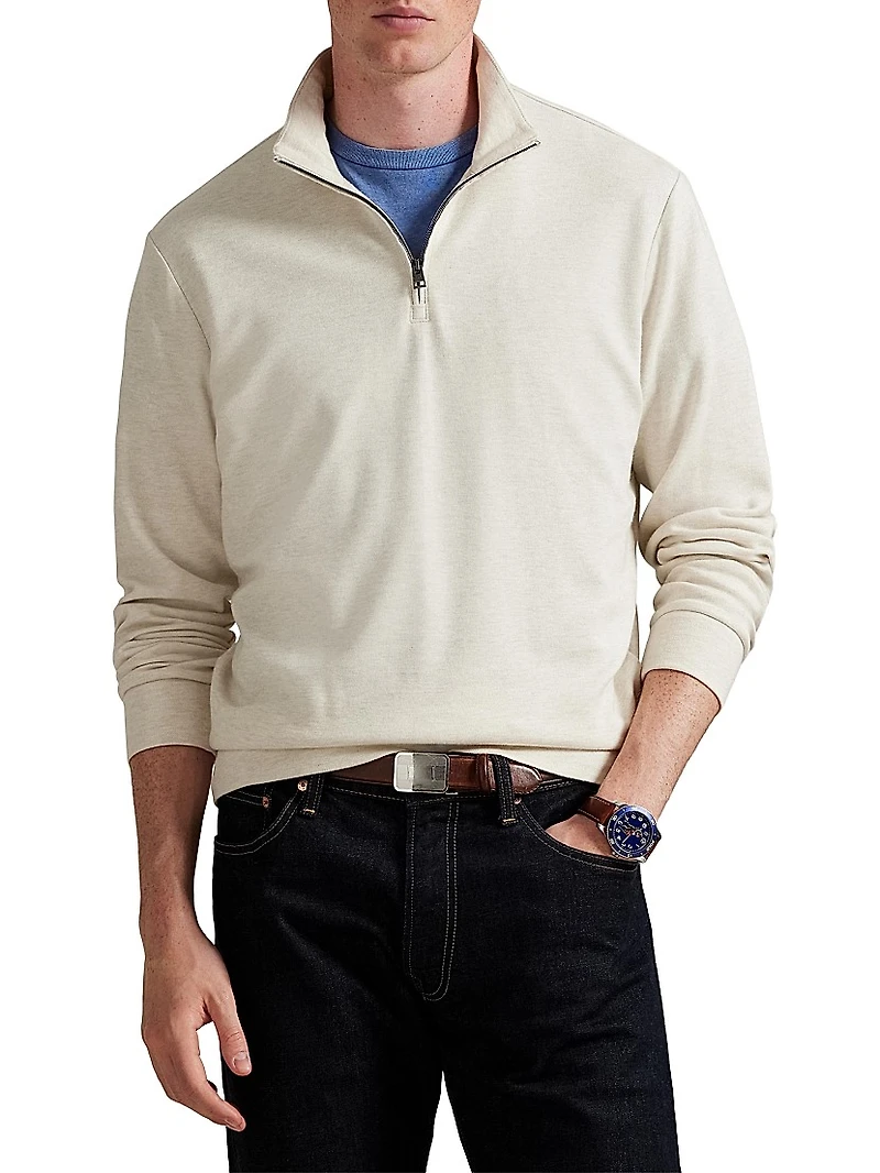 Luxury Textured Quarter-Zip Sweatshirt