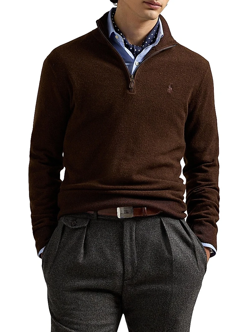 Logo Wool Quarter-Zip Sweater
