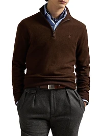 Logo Wool Quarter-Zip Sweater