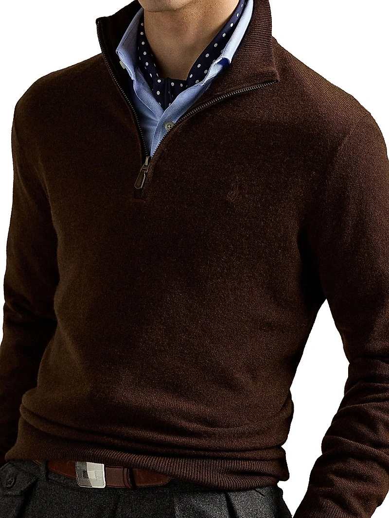 Logo Wool Quarter-Zip Sweater