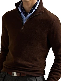 Logo Wool Quarter-Zip Sweater
