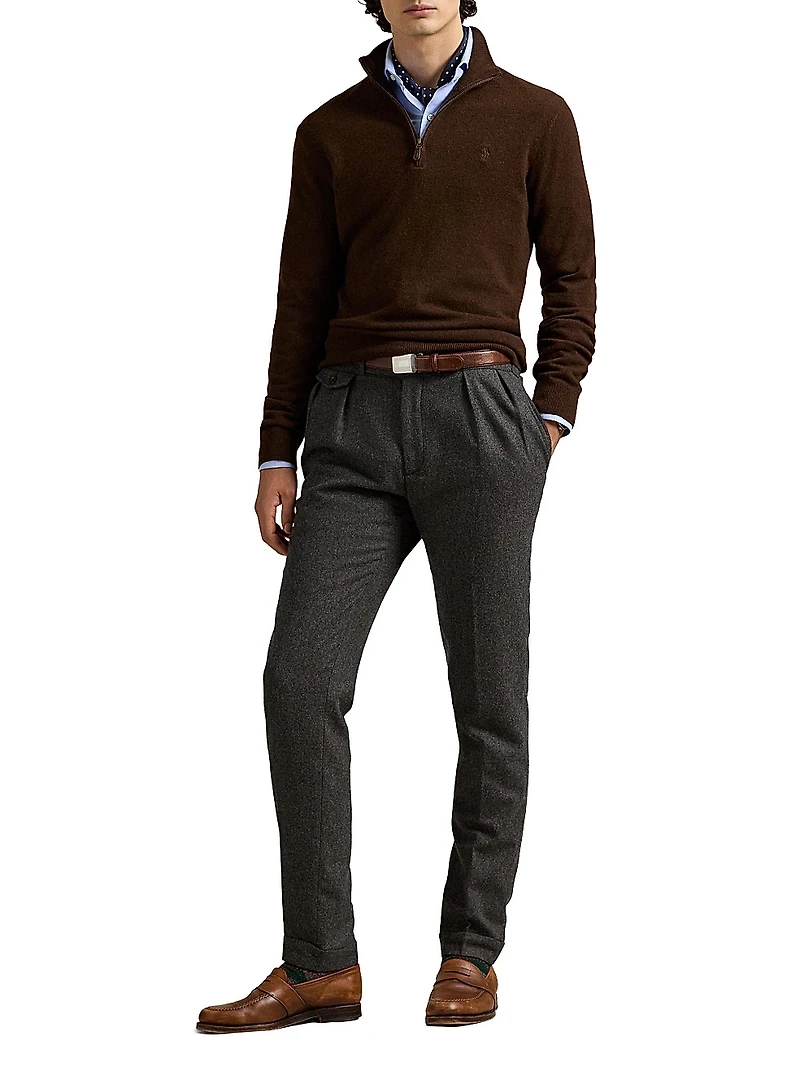 Logo Wool Quarter-Zip Sweater