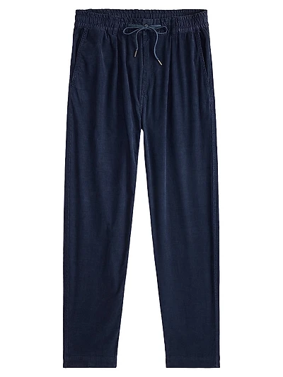 Stretch-Cotton Drawstring Pants