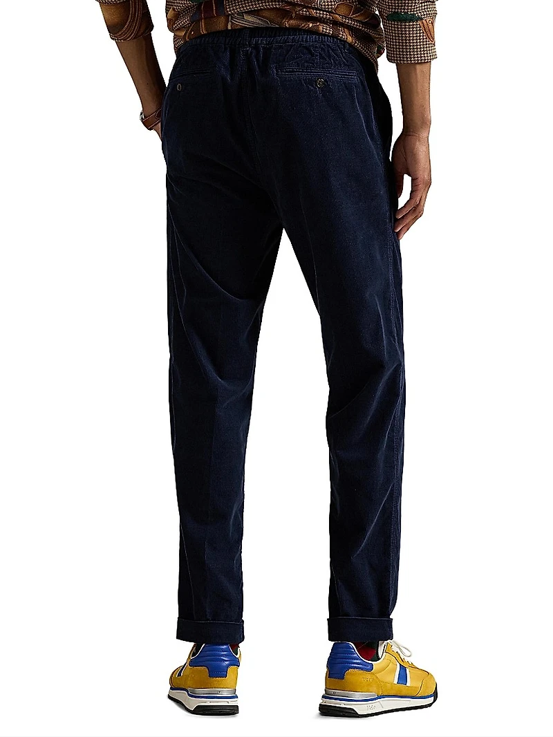 Stretch-Cotton Drawstring Pants