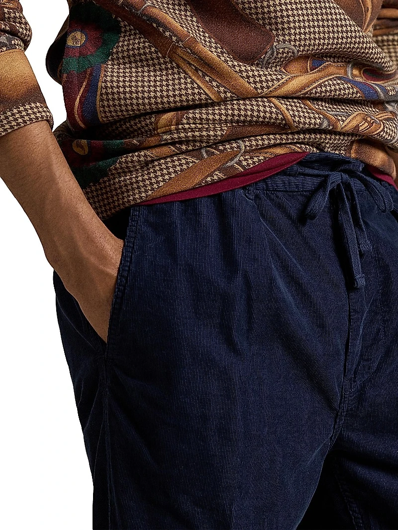 Stretch-Cotton Drawstring Pants